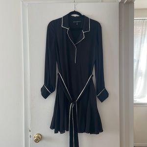 White House Black Market Black Dress w/ White Lining - Size 8